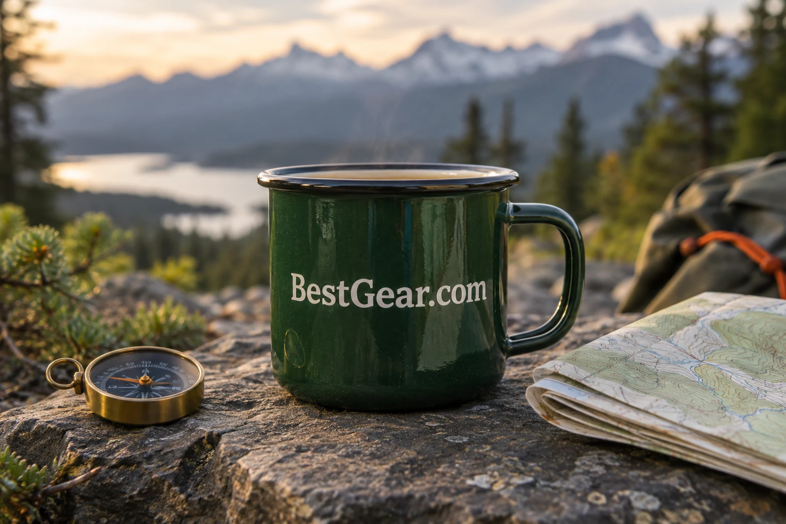 A field equipment still life with BestGear.com lettering